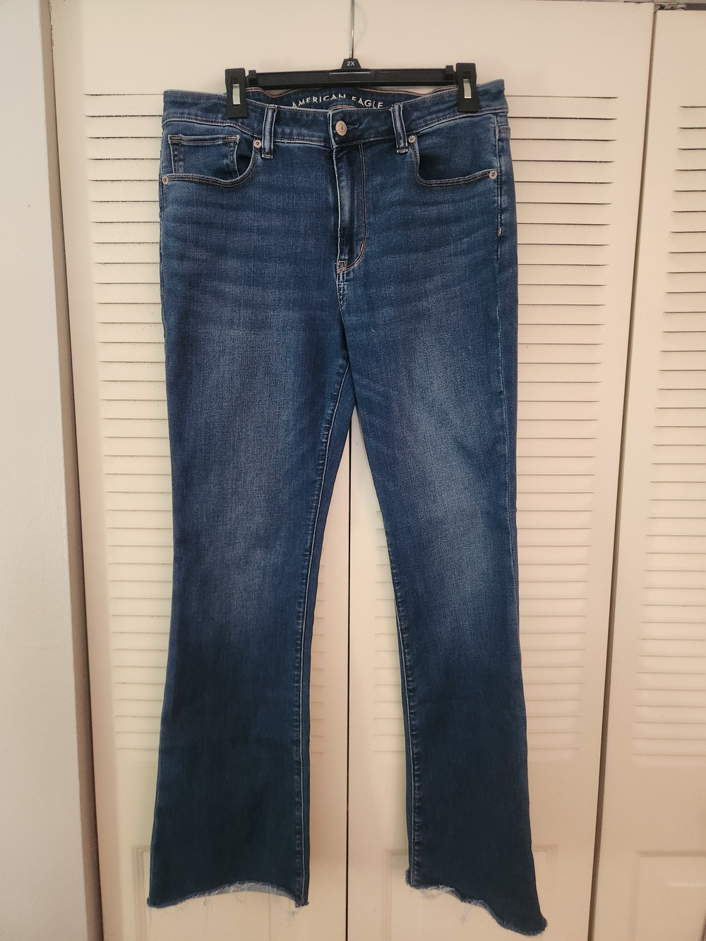 American Eagle Outfitters Women's Dark Blue Wide Leg Jeans